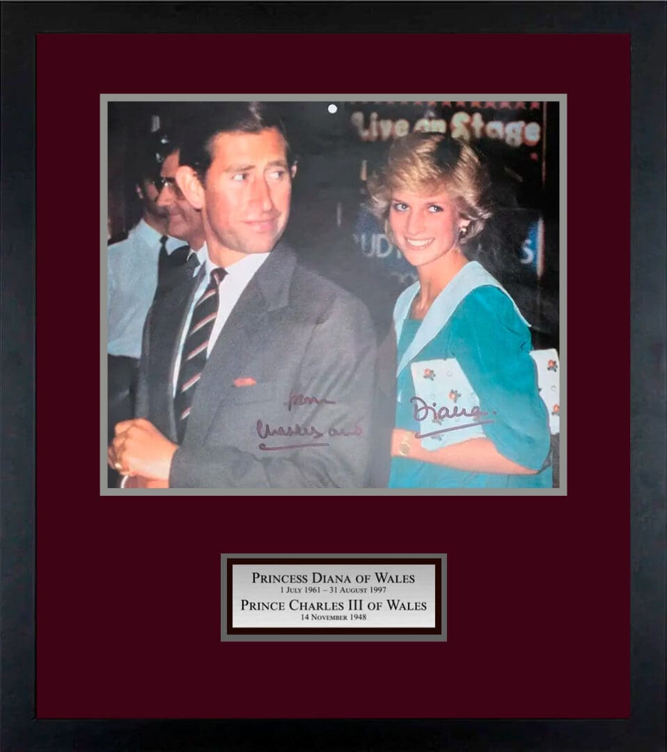 "Prince Charles and Princess Diana" Autographed Calendar Photo