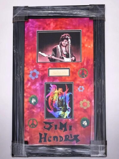 Framed Jimi Hendrix Framed Signature with Photo