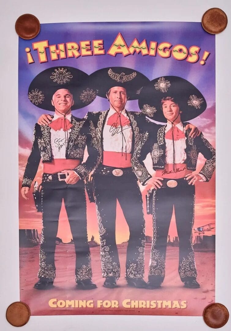 "Three Amigos" Autographed Movie Poster