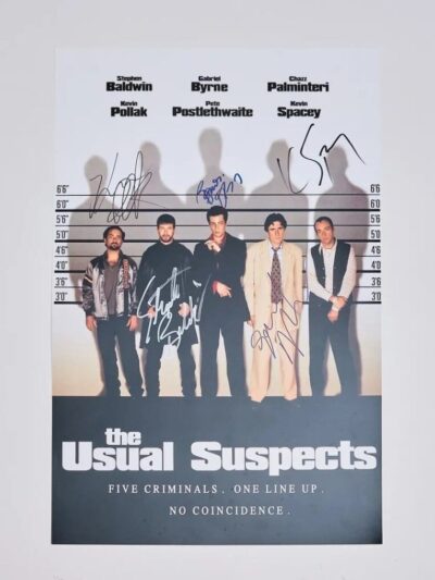 "the Usual Suspects" Cast Autographed Mini Movie Poster