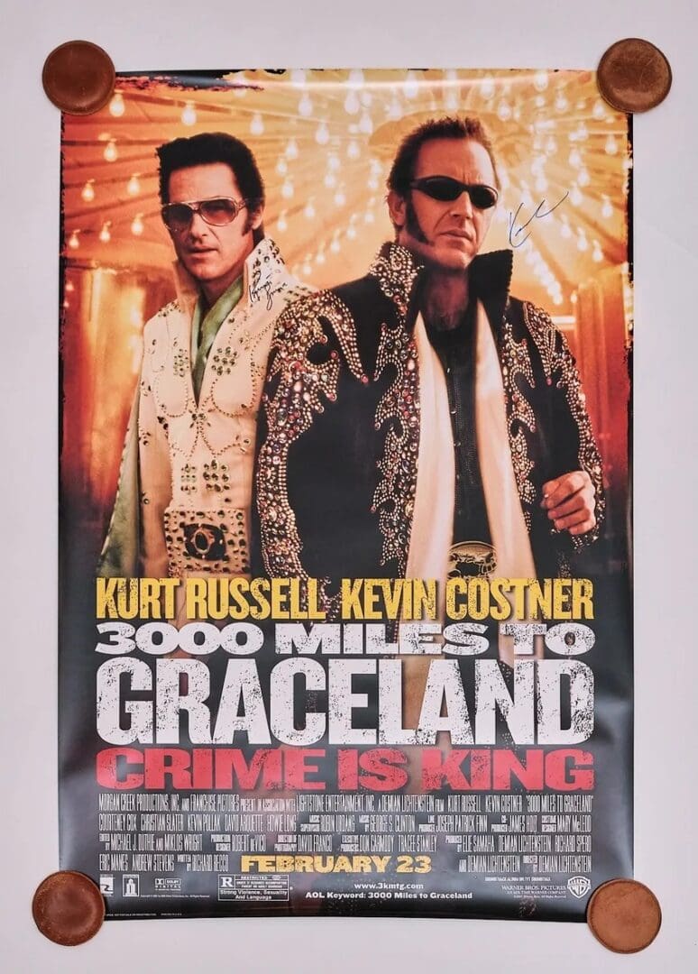 "3000 Miles To Graceland" Autographed Movie Poster