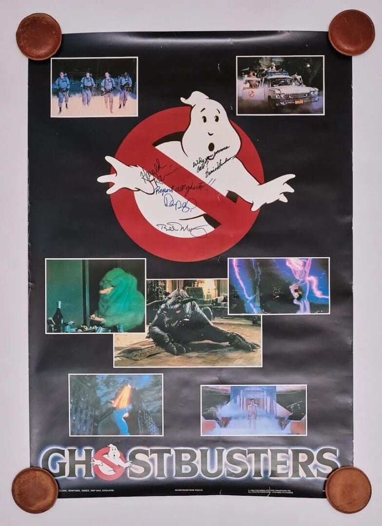 "Ghostbusters" Autographed Movie Poster