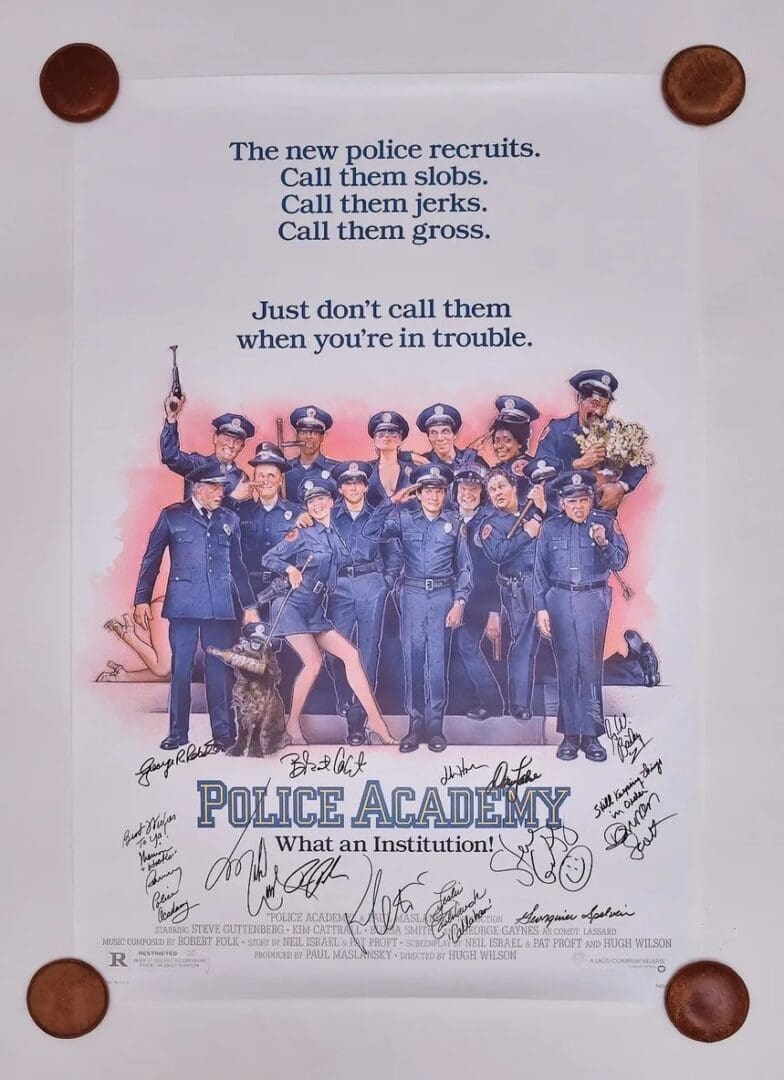"Police Academy" Cast Signed Movie Poster