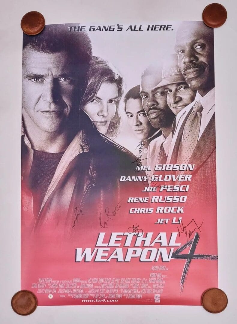 "Lethal Weapon 4" Cast Signed Movie Poster