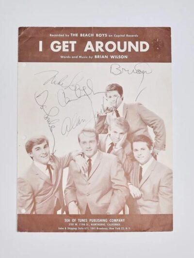 "Beach Boys" Band Signed Sheet Music "I Get Around"