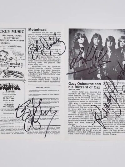 "Blizzard of Oz" Autographed Band Signed Article