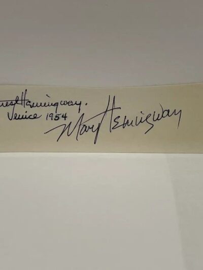 "Ernest and Mary Hemingway" Autograph