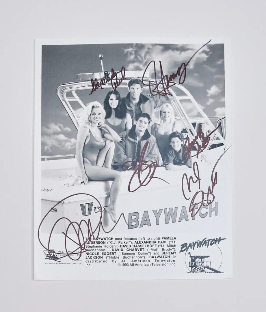 "Baywatch" Cast Signed 8x10 Photo
