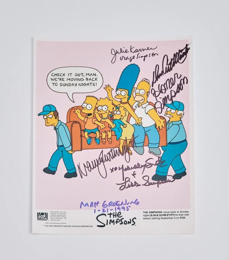 "The Simpsons" Autographed 8x10 Photo