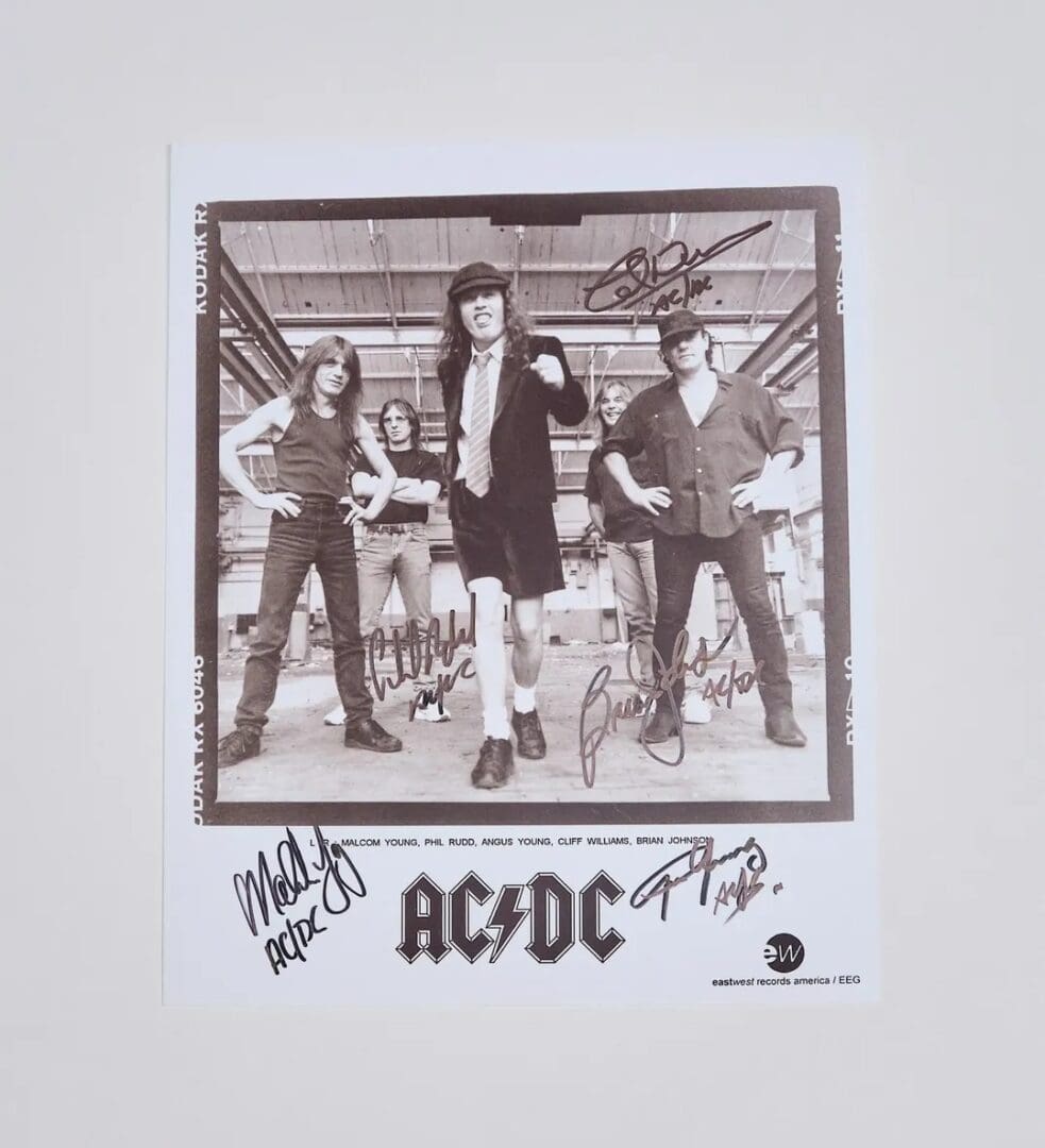 "AC/DC" Band 8x10 Signed Photo Warehouse