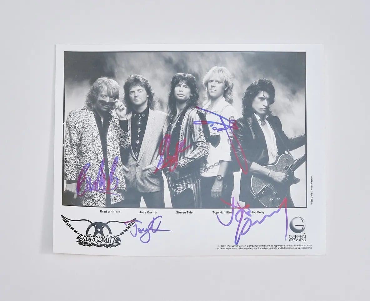 "Aerosmith" Band Signed Photo 10x8