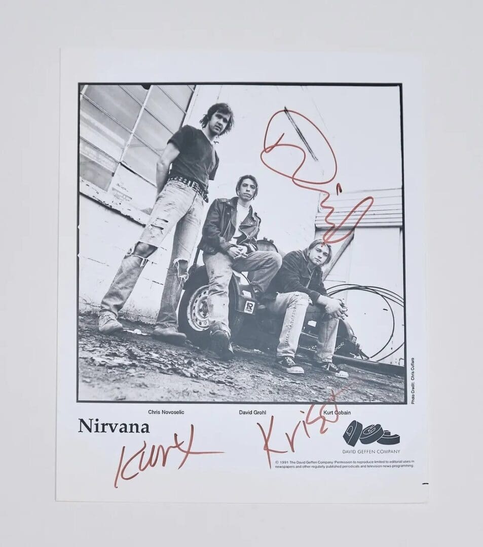 "Nirvana" Autographed Band 8x10 Photo