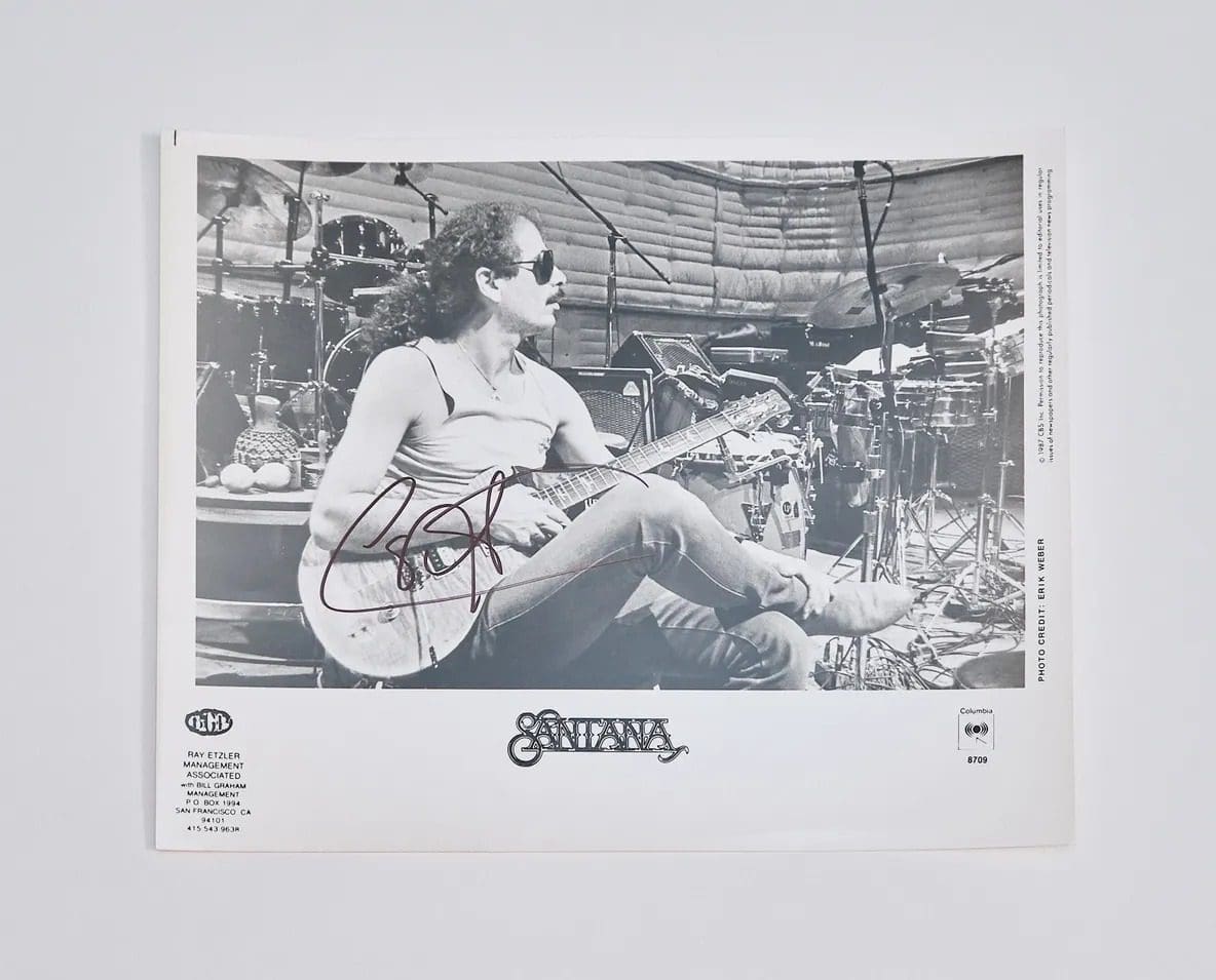 "Carlos Santana" Autographed 10x8 Photo