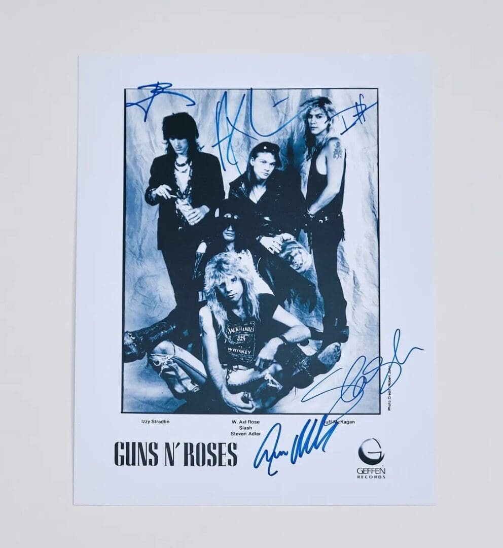 "Guns N' Roses" 8x10 Autographed Photo