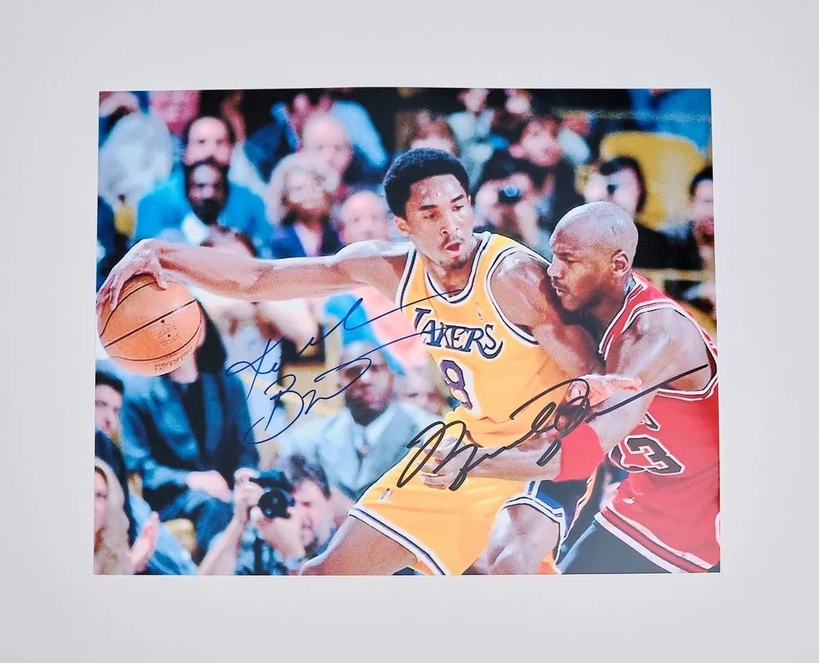 "Kobe Bryant and Michael Jordan" Autographed 10x8 Photo