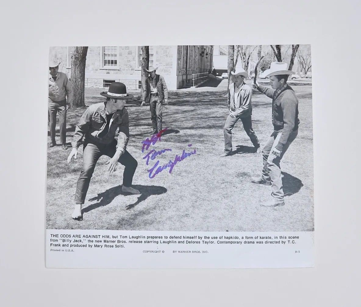 "Billy Jack" Tom Laughlin Autographed 10x8 Photo (Fight Scene)