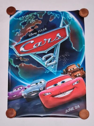 "Cars 2" Autographed Movie Poster