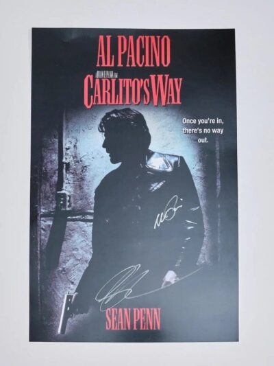 "Carlito's Way" Mini Movie Poster Autographed by Al Pacino and Sean Penn