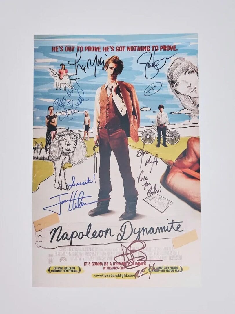 "Napoleon Dynamite" Cast Signed Mini Movie Poster