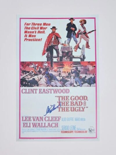 "The Good, The Bad and The Ugly" Mini Movie Poster Signed by Clint Eastwood