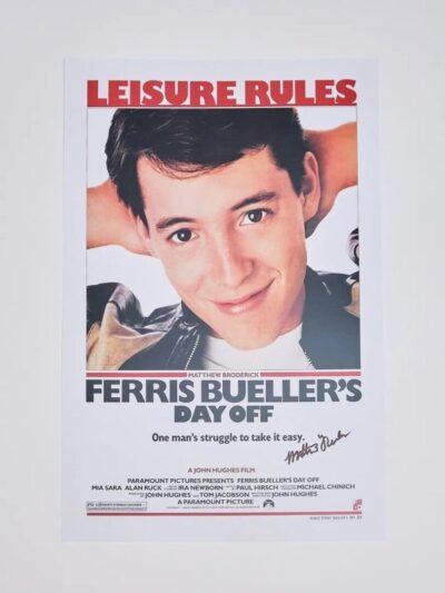 "Ferris Bueller's Day Off" Mini Movie Poster Signed by Matthew Broderick