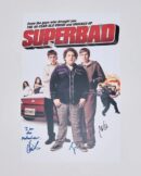 "Superbad" Mini Movie Poster Signed by Jonah Hill, Michael Cera, and Christopher Mintz-Plasse