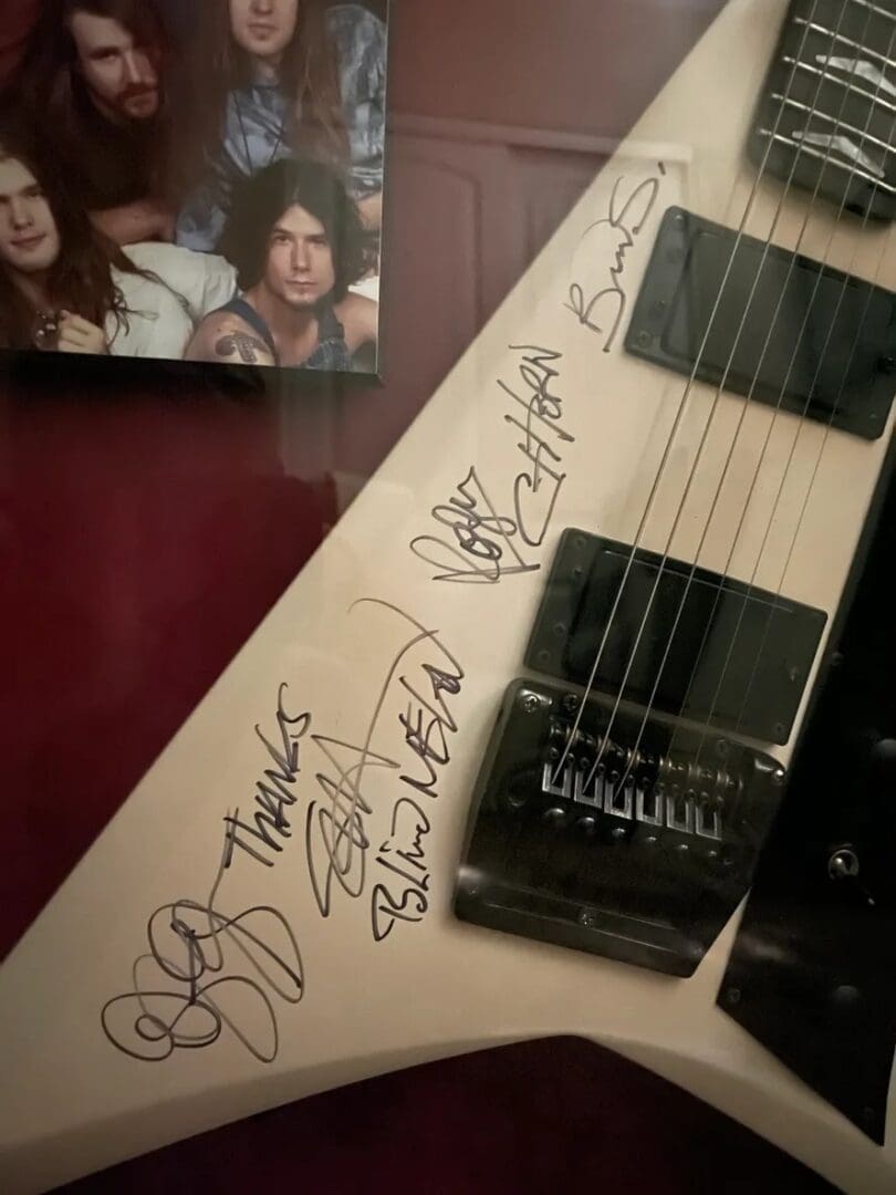 Framed "Blind Melon" Band Autographed Guitar - Image 2