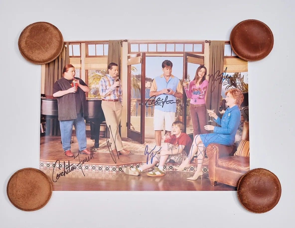 "Two and a Half Men" Autographed Mini Poster