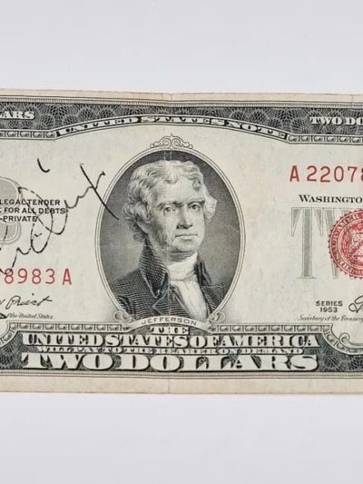 "Jimi Hendrix" Autographed $2 Bill