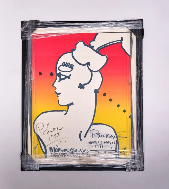 Framed Peter Max Autographed Poster 1977