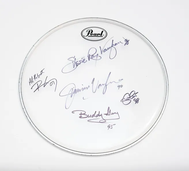 *Rare* "Stevie Ray Vaughan" Autographed Drum Head