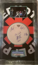 Framed "Red Hot Chili Peppers" Autographed Drum Head