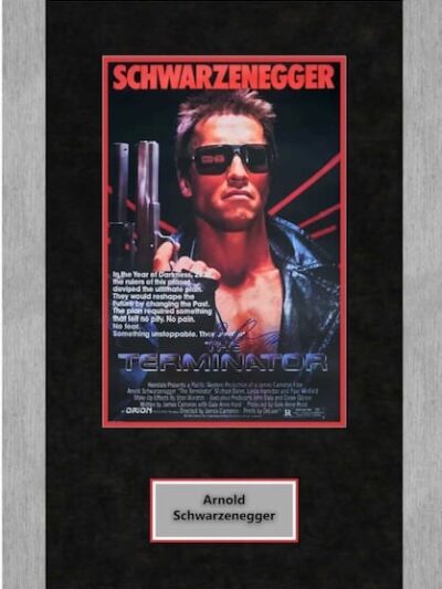 "Terminator" Mini Movie Poster Autographed by Arnold Schwarzenegger
