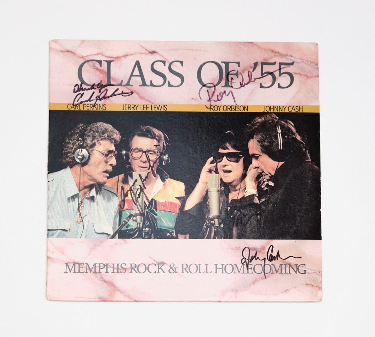 Class of '55 album cover with signatures.