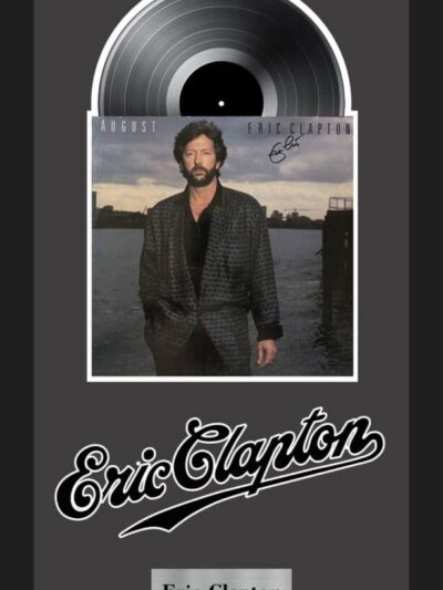 Album cover with man and vinyl record.
