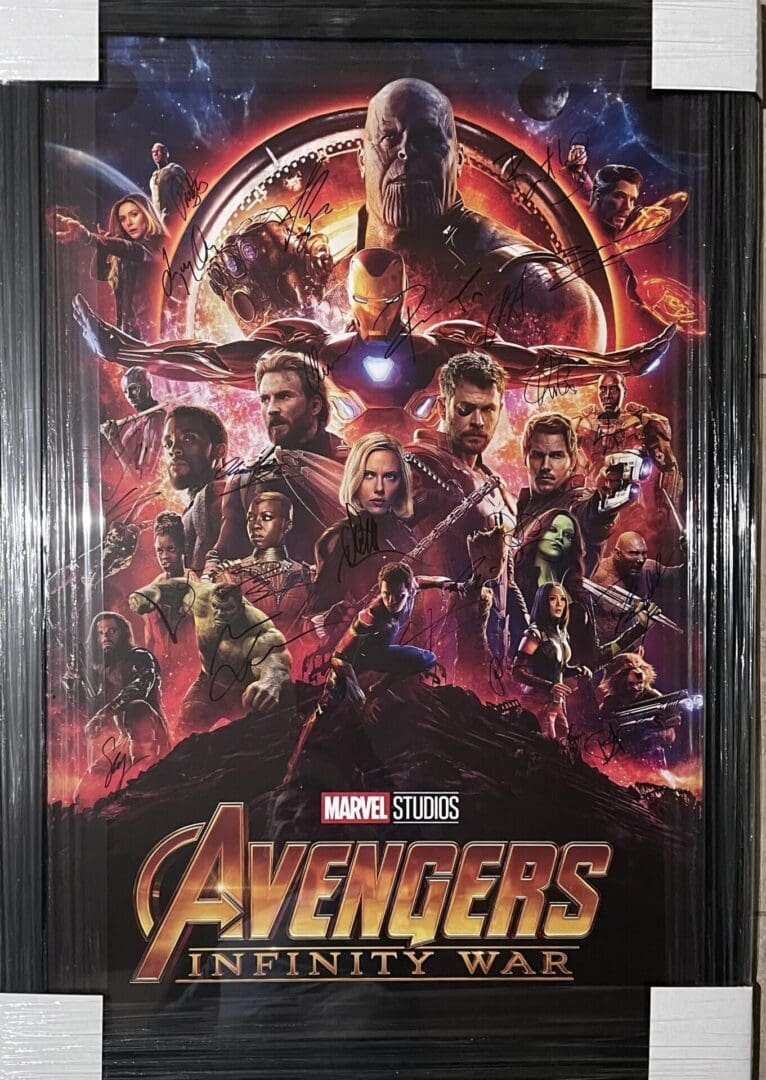 Avengers poster with character signatures