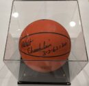 Basketball on display stand