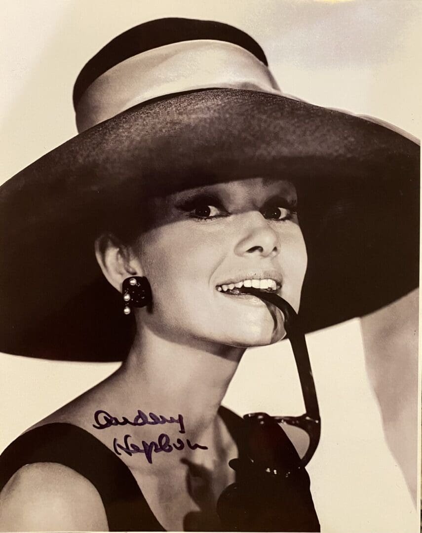 Woman wearing large hat