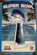 Super Bowl XLI poster with signatures.