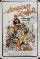 American Graffiti poster with illustrated scenes.