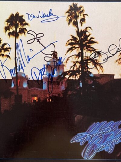 Hotel California album cover with signatures.