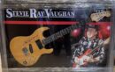 Stevie Ray Vaughan guitar display with photo.
