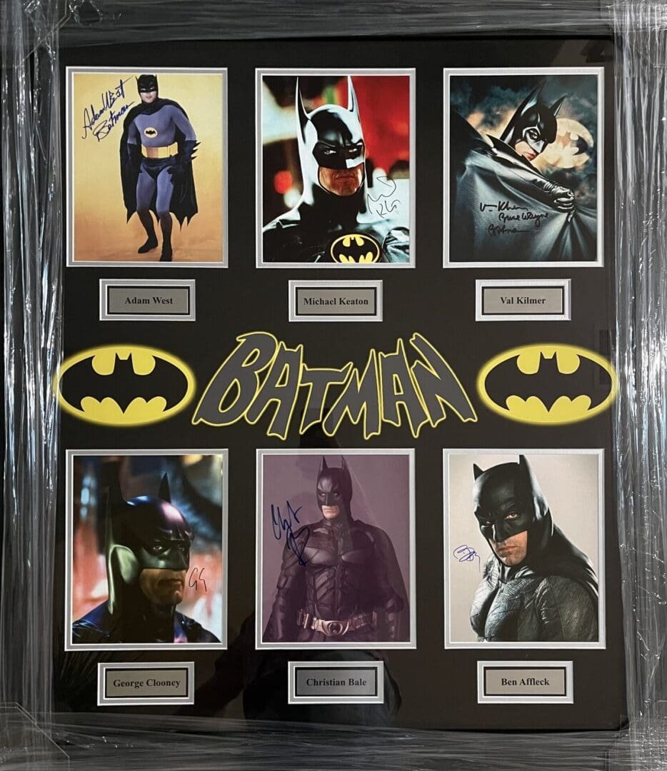 Batman actors collage with autographed photos.