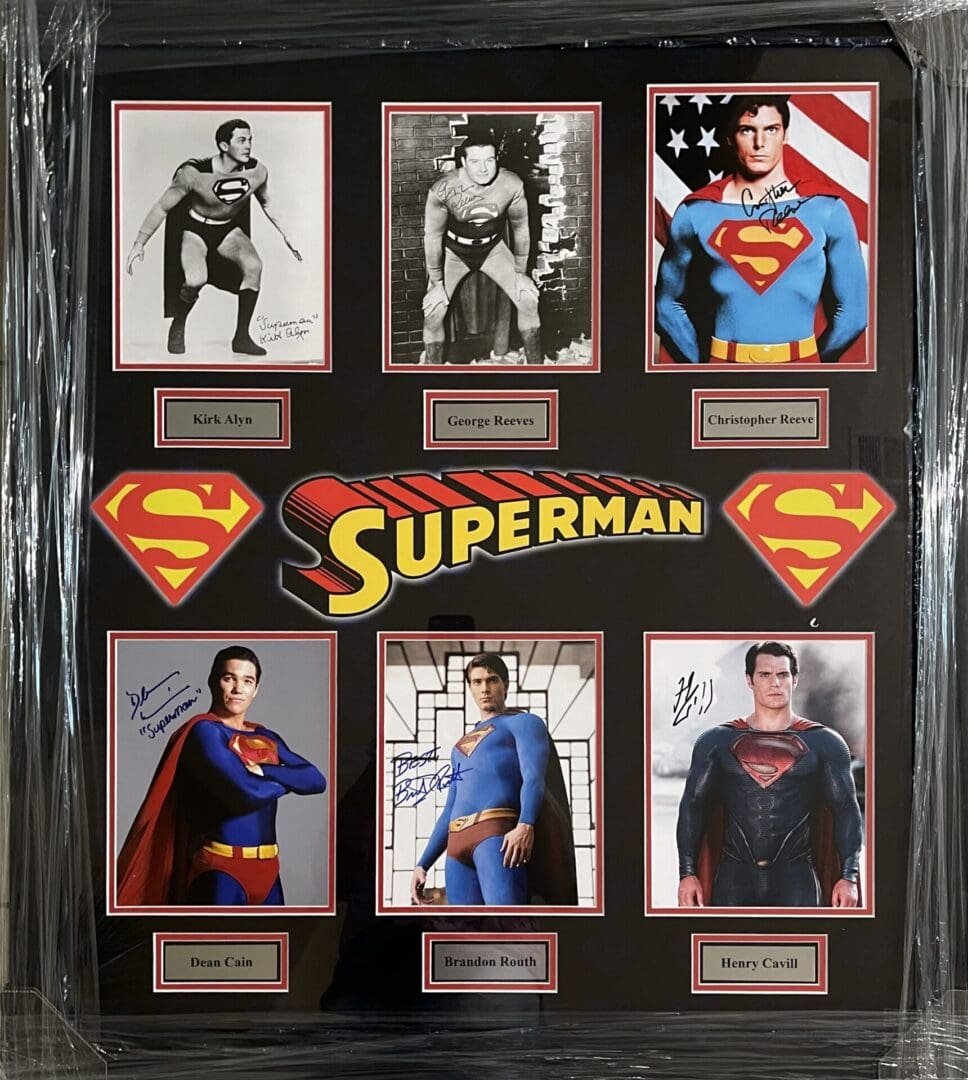 Superman actors collage with six photographs.
