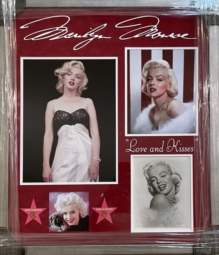 Collage of a famous actress in portraits.