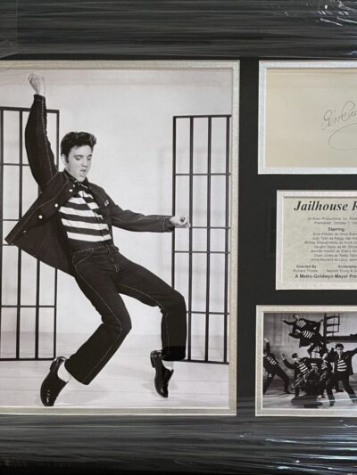 Jailhouse Rock memorabilia with framed photographs.