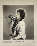 Black-and-white portrait of Bob Dylan