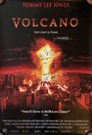 Movie poster featuring erupting volcano scene.
