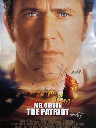 Movie poster for "The Patriot" with autographs.