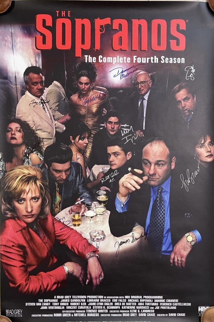 The Sopranos fourth season poster with cast.